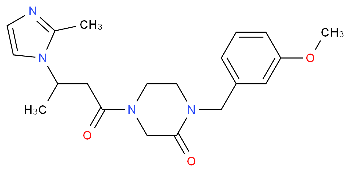 1-(3-methoxybenzyl)-4-[3-(2-methyl-1H-imidazol-1-yl)butanoyl]-2-piperazinone_Molecular_structure_CAS_)