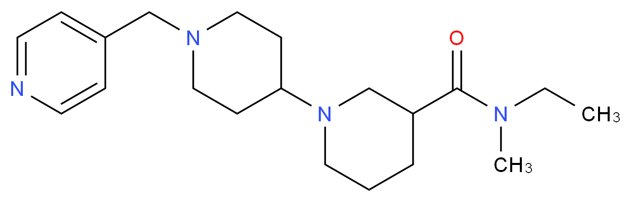 N-ethyl-N-methyl-1'-(pyridin-4-ylmethyl)-1,4'-bipiperidine-3-carboxamide_Molecular_structure_CAS_)