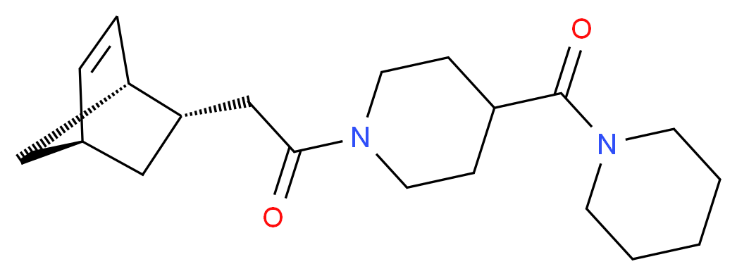 1-[(1S*,2S*,4S*)-bicyclo[2.2.1]hept-5-en-2-ylacetyl]-4-(1-piperidinylcarbonyl)piperidine_Molecular_structure_CAS_)