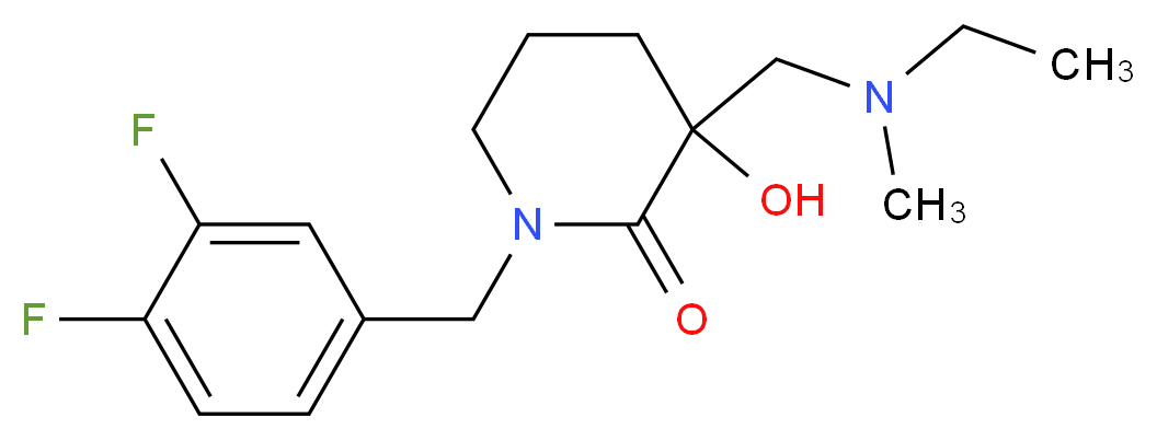1-(3,4-difluorobenzyl)-3-{[ethyl(methyl)amino]methyl}-3-hydroxy-2-piperidinone_Molecular_structure_CAS_)