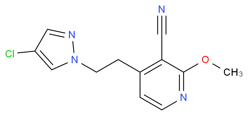 4-[2-(4-chloro-1H-pyrazol-1-yl)ethyl]-2-methoxynicotinonitrile_Molecular_structure_CAS_)
