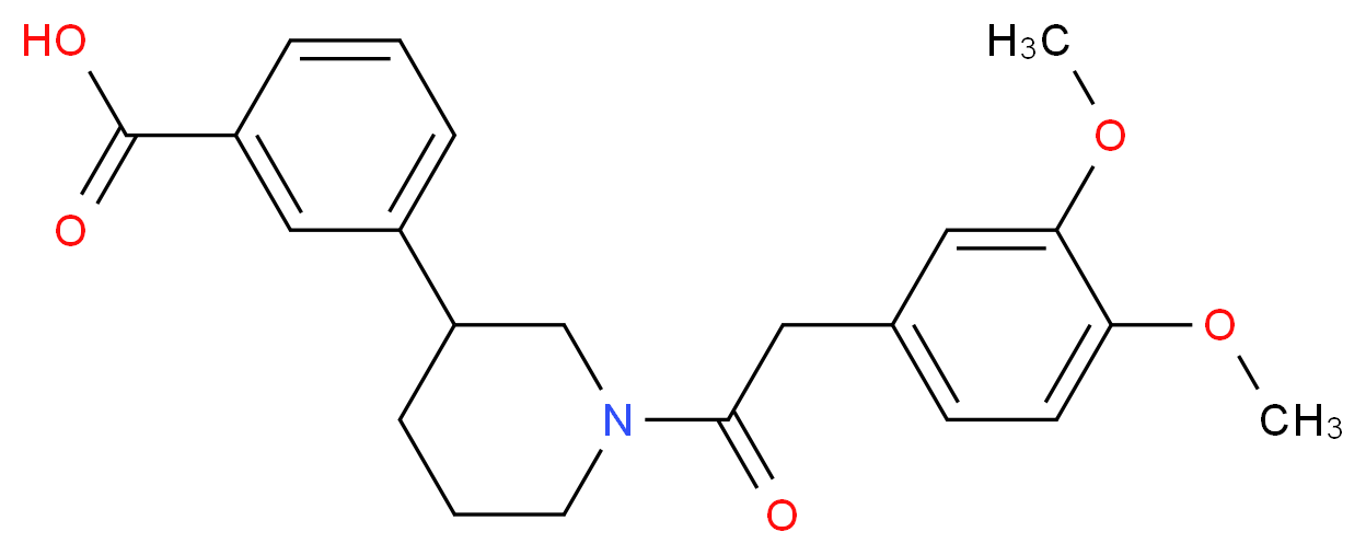 3-{1-[(3,4-dimethoxyphenyl)acetyl]piperidin-3-yl}benzoic acid_Molecular_structure_CAS_)