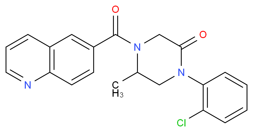 1-(2-chlorophenyl)-5-methyl-4-(6-quinolinylcarbonyl)-2-piperazinone_Molecular_structure_CAS_)