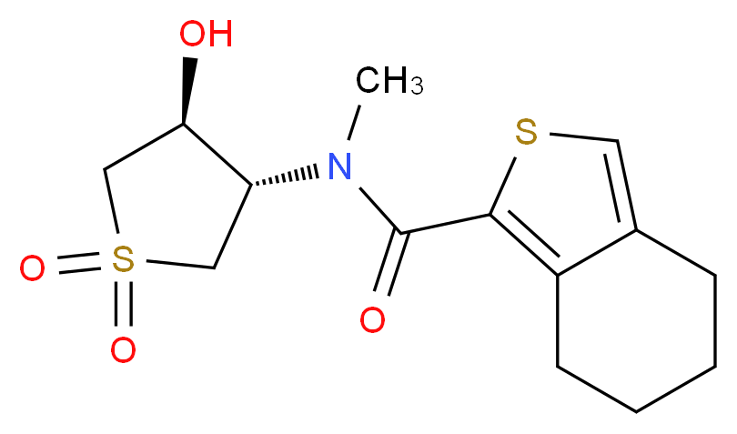 N-[(3S*,4S*)-4-hydroxy-1,1-dioxidotetrahydro-3-thienyl]-N-methyl-4,5,6,7-tetrahydro-2-benzothiophene-1-carboxamide_Molecular_structure_CAS_)
