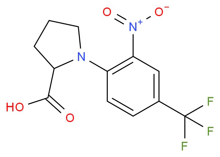 1-[2-Nitro-4-(trifluoromethyl)phenyl]pyrrolidine-2-carboxylic acid_Molecular_structure_CAS_)