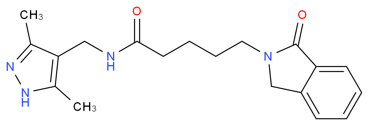 N-[(3,5-dimethyl-1H-pyrazol-4-yl)methyl]-5-(1-oxo-1,3-dihydro-2H-isoindol-2-yl)pentanamide_Molecular_structure_CAS_)
