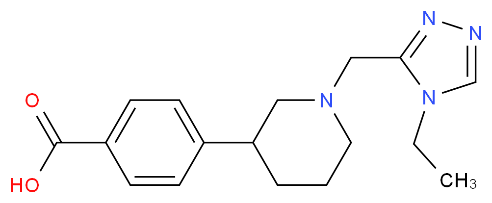 4-{1-[(4-ethyl-4H-1,2,4-triazol-3-yl)methyl]piperidin-3-yl}benzoic acid_Molecular_structure_CAS_)