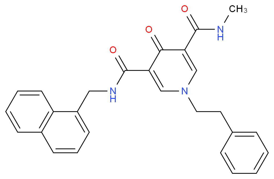 N-methyl-N'-(1-naphthylmethyl)-4-oxo-1-(2-phenylethyl)-1,4-dihydro-3,5-pyridinedicarboxamide_Molecular_structure_CAS_)