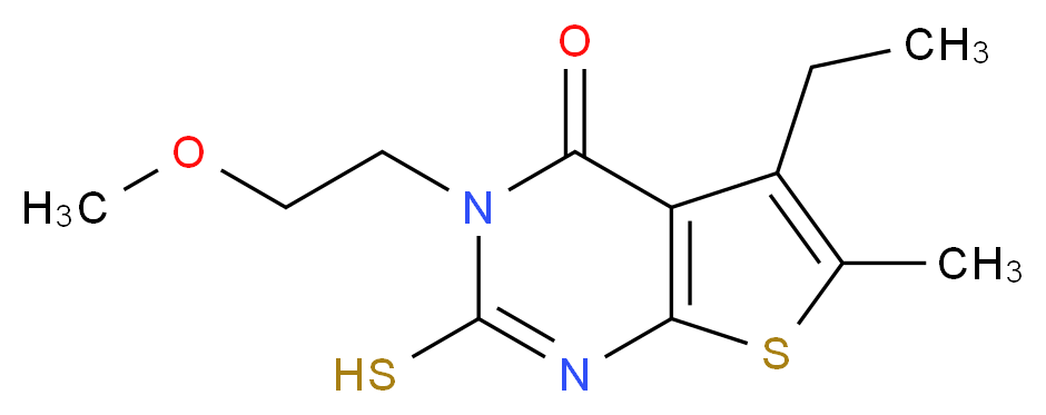 5-ethyl-2-mercapto-3-(2-methoxyethyl)-6-methylthieno[2,3-d]pyrimidin-4(3H)-one_Molecular_structure_CAS_)