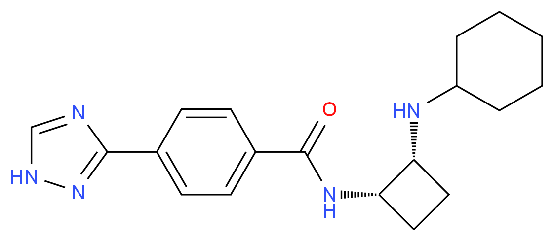 N-[(1S*,2R*)-2-(cyclohexylamino)cyclobutyl]-4-(1H-1,2,4-triazol-3-yl)benzamide_Molecular_structure_CAS_)