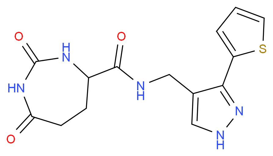 2,7-dioxo-N-{[3-(2-thienyl)-1H-pyrazol-4-yl]methyl}-1,3-diazepane-4-carboxamide_Molecular_structure_CAS_)