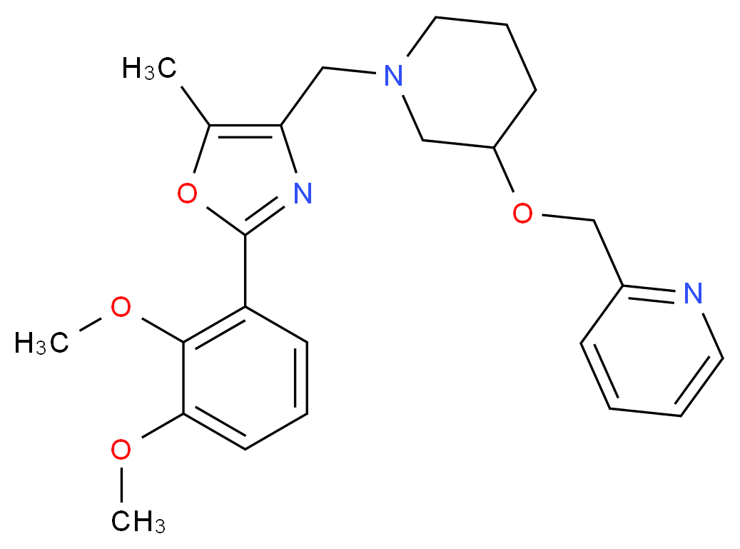 2-{[(1-{[2-(2,3-dimethoxyphenyl)-5-methyl-1,3-oxazol-4-yl]methyl}-3-piperidinyl)oxy]methyl}pyridine_Molecular_structure_CAS_)