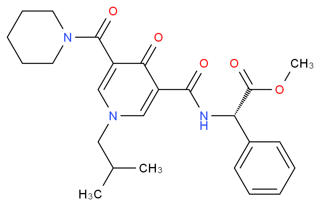 methyl (2S)-({[1-isobutyl-4-oxo-5-(1-piperidinylcarbonyl)-1,4-dihydro-3-pyridinyl]carbonyl}amino)(phenyl)acetate_Molecular_structure_CAS_)