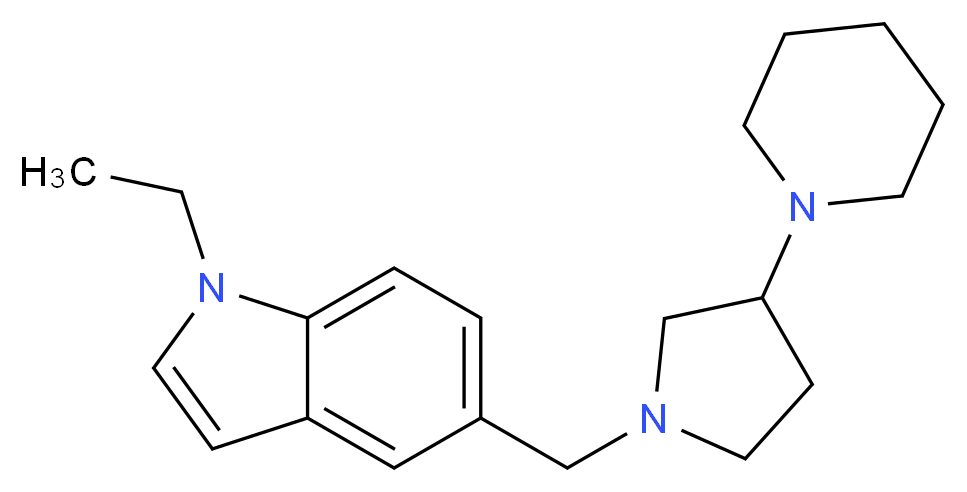 1-ethyl-5-[(3-piperidin-1-ylpyrrolidin-1-yl)methyl]-1H-indole_Molecular_structure_CAS_)