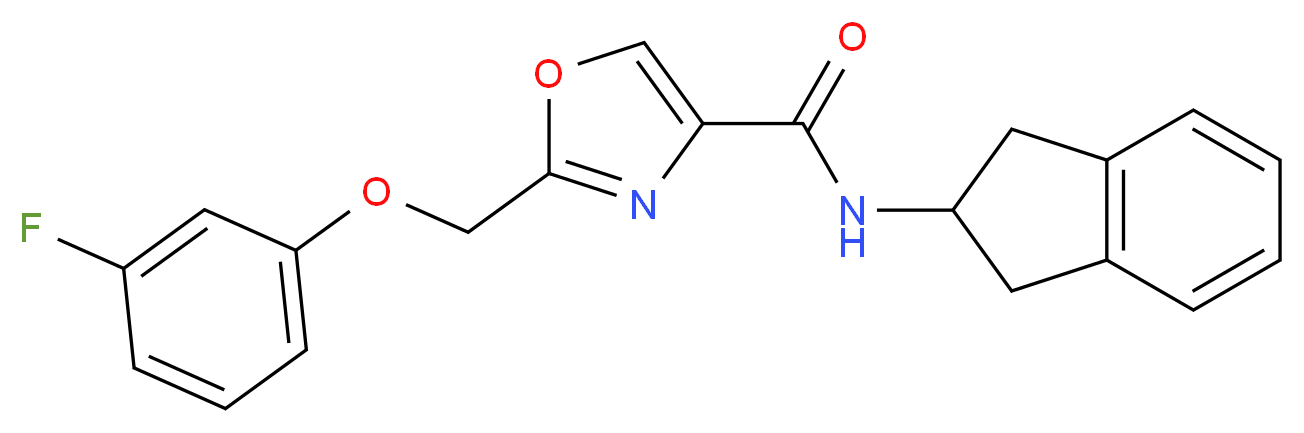 N-(2,3-dihydro-1H-inden-2-yl)-2-[(3-fluorophenoxy)methyl]-1,3-oxazole-4-carboxamide_Molecular_structure_CAS_)