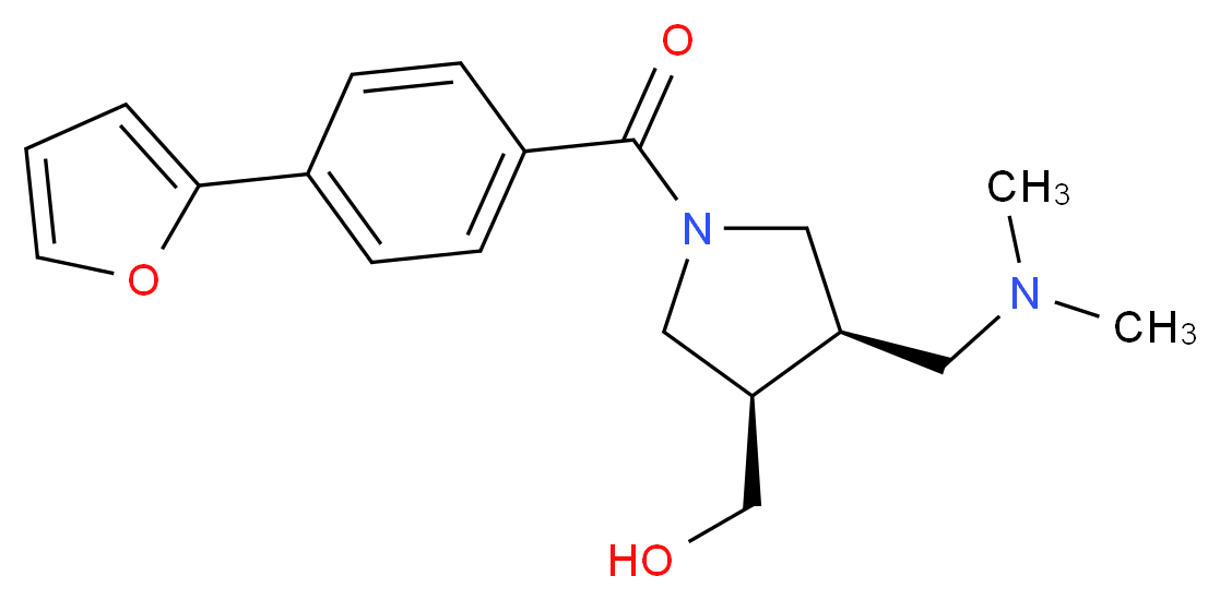 {(3R*,4R*)-4-[(dimethylamino)methyl]-1-[4-(2-furyl)benzoyl]pyrrolidin-3-yl}methanol_Molecular_structure_CAS_)