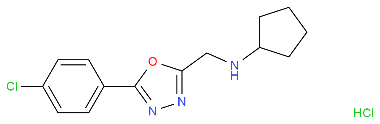 N-{[5-(4-chlorophenyl)-1,3,4-oxadiazol-2-yl]methyl}-N-cyclopentylamine hydrochloride_Molecular_structure_CAS_)