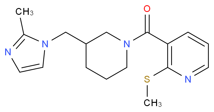 3-({3-[(2-methyl-1H-imidazol-1-yl)methyl]-1-piperidinyl}carbonyl)-2-(methylthio)pyridine_Molecular_structure_CAS_)