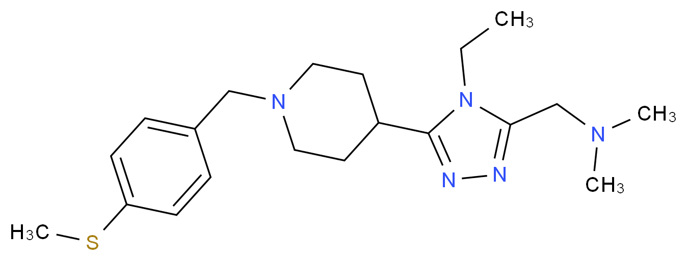 1-(4-ethyl-5-{1-[4-(methylthio)benzyl]piperidin-4-yl}-4H-1,2,4-triazol-3-yl)-N,N-dimethylmethanamine_Molecular_structure_CAS_)