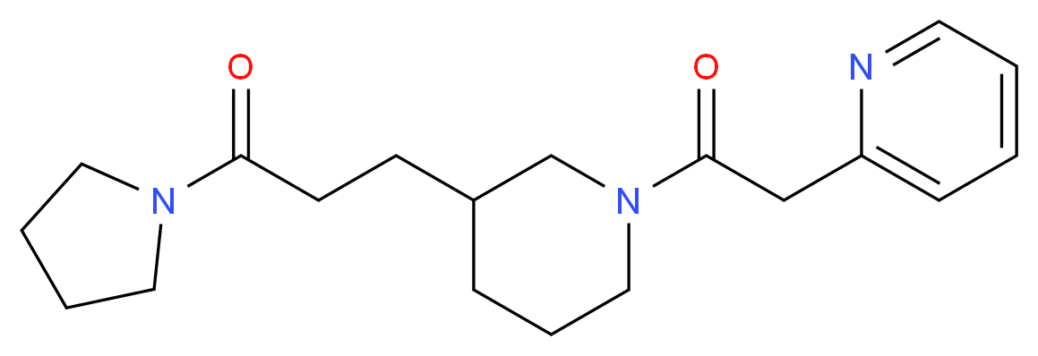 2-(2-oxo-2-{3-[3-oxo-3-(1-pyrrolidinyl)propyl]-1-piperidinyl}ethyl)pyridine_Molecular_structure_CAS_)