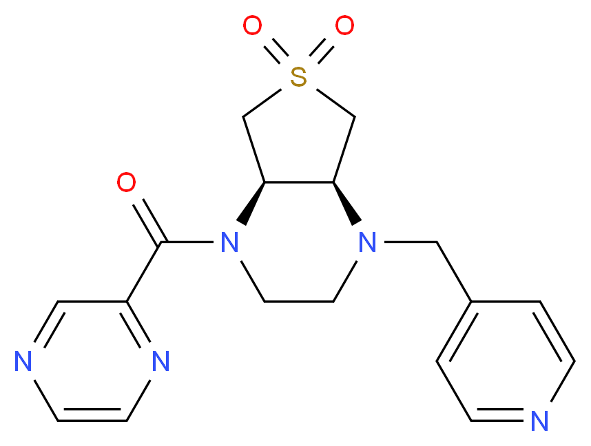 (4aS*,7aR*)-1-(2-pyrazinylcarbonyl)-4-(4-pyridinylmethyl)octahydrothieno[3,4-b]pyrazine 6,6-dioxide_Molecular_structure_CAS_)