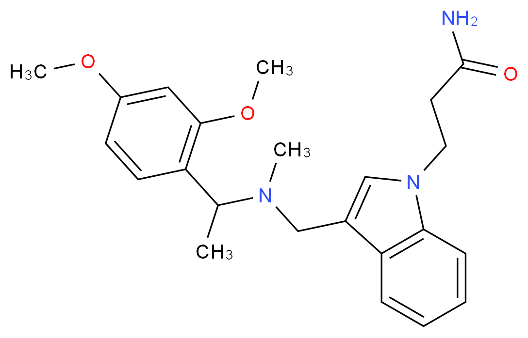 3-(3-{[[1-(2,4-dimethoxyphenyl)ethyl](methyl)amino]methyl}-1H-indol-1-yl)propanamide_Molecular_structure_CAS_)