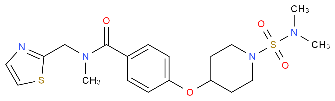 4-({1-[(dimethylamino)sulfonyl]-4-piperidinyl}oxy)-N-methyl-N-(1,3-thiazol-2-ylmethyl)benzamide_Molecular_structure_CAS_)