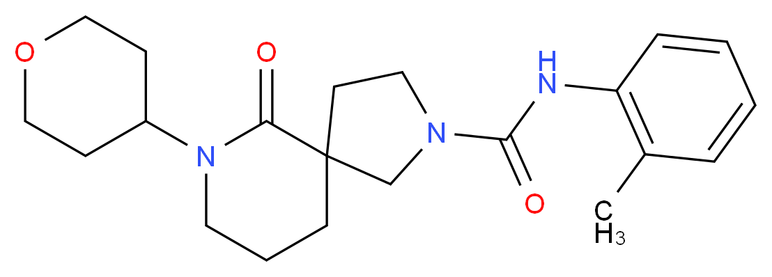 N-(2-methylphenyl)-6-oxo-7-(tetrahydro-2H-pyran-4-yl)-2,7-diazaspiro[4.5]decane-2-carboxamide_Molecular_structure_CAS_)