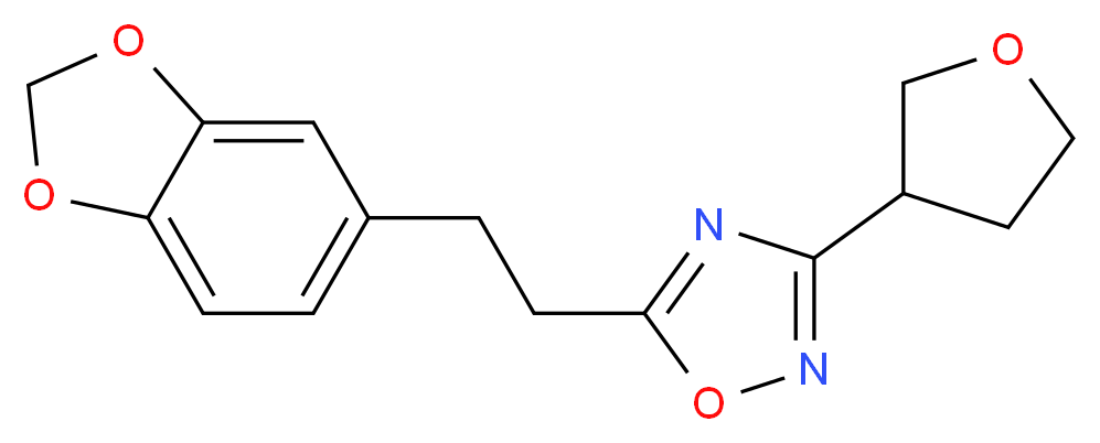 5-[2-(1,3-benzodioxol-5-yl)ethyl]-3-(tetrahydrofuran-3-yl)-1,2,4-oxadiazole_Molecular_structure_CAS_)