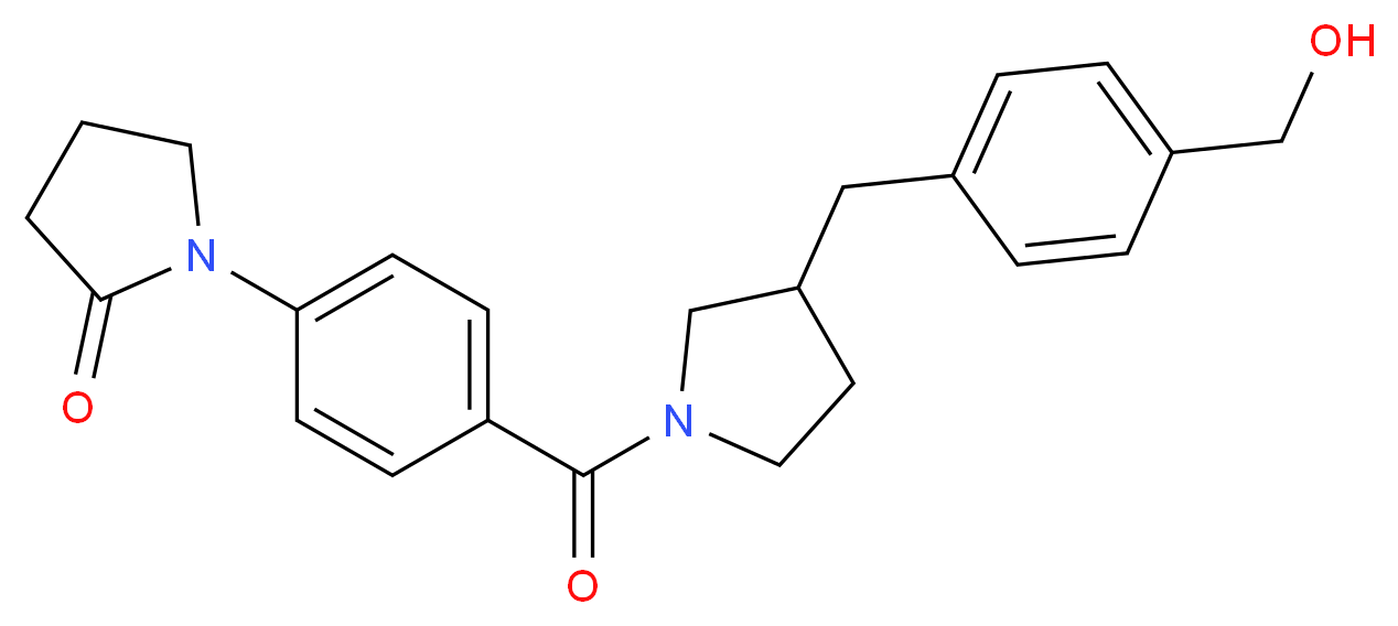 1-[4-({3-[4-(hydroxymethyl)benzyl]pyrrolidin-1-yl}carbonyl)phenyl]pyrrolidin-2-one_Molecular_structure_CAS_)