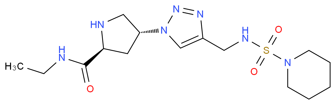 (4R)-N-ethyl-4-(4-{[(piperidin-1-ylsulfonyl)amino]methyl}-1H-1,2,3-triazol-1-yl)-L-prolinamide_Molecular_structure_CAS_)