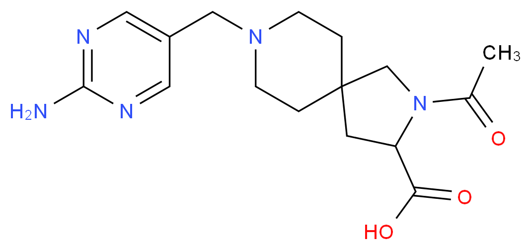 2-acetyl-8-[(2-amino-5-pyrimidinyl)methyl]-2,8-diazaspiro[4.5]decane-3-carboxylic acid_Molecular_structure_CAS_)