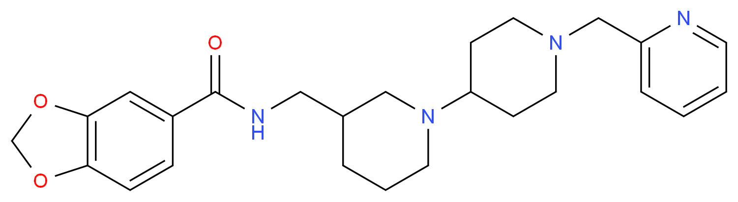 N-{[1'-(2-pyridinylmethyl)-1,4'-bipiperidin-3-yl]methyl}-1,3-benzodioxole-5-carboxamide_Molecular_structure_CAS_)
