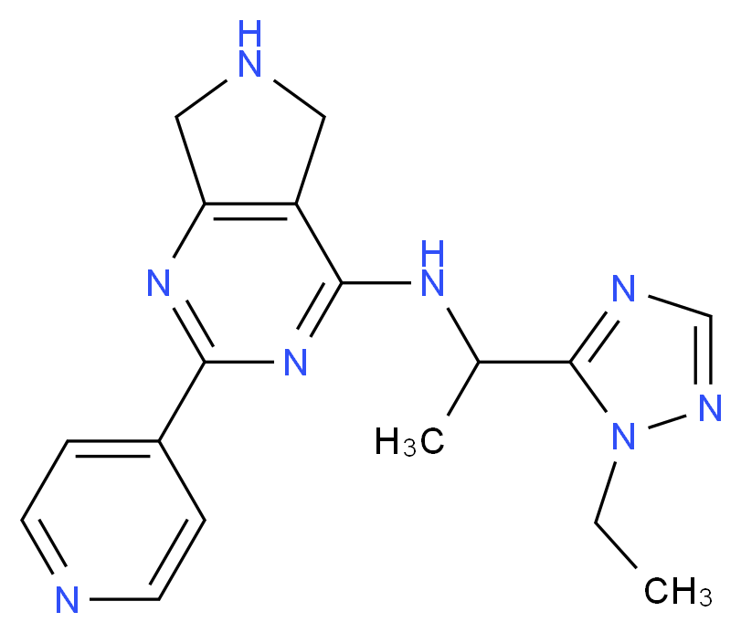 N-[1-(1-ethyl-1H-1,2,4-triazol-5-yl)ethyl]-2-(4-pyridinyl)-6,7-dihydro-5H-pyrrolo[3,4-d]pyrimidin-4-amine_Molecular_structure_CAS_)