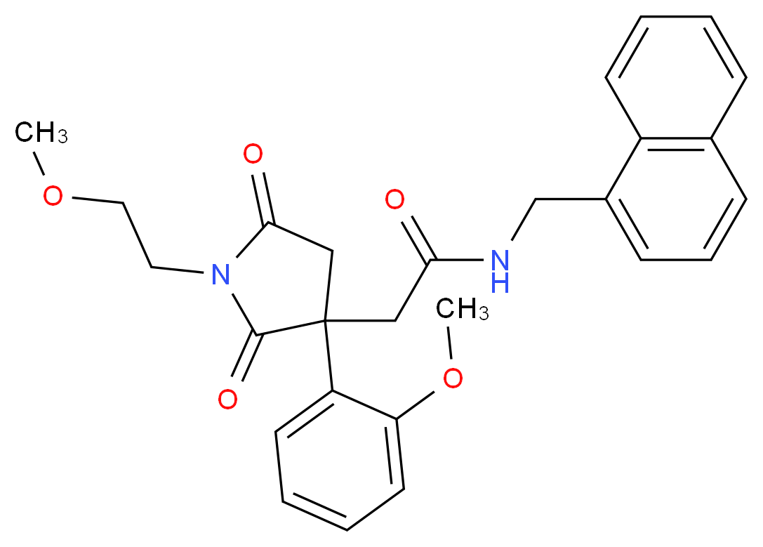 2-[1-(2-methoxyethyl)-3-(2-methoxyphenyl)-2,5-dioxo-3-pyrrolidinyl]-N-(1-naphthylmethyl)acetamide_Molecular_structure_CAS_)