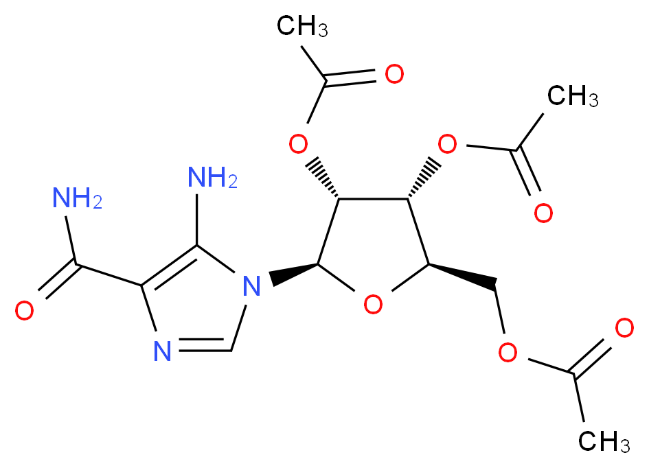 5-Amino-1-(2',3',5'-tri-O-acetyl-β-D-ribofuranosyl)-imidazole-4-carboxamide_Molecular_structure_CAS_23274-21-7)