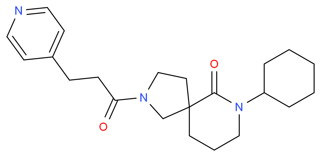 7-cyclohexyl-2-(3-pyridin-4-ylpropanoyl)-2,7-diazaspiro[4.5]decan-6-one_Molecular_structure_CAS_)