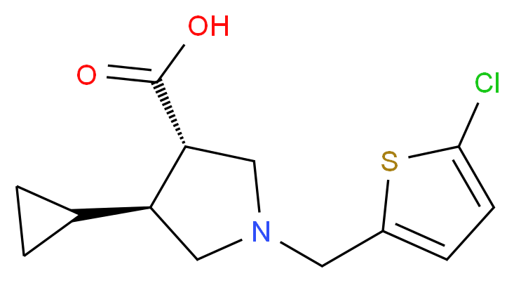 (3S*,4S*)-1-[(5-chloro-2-thienyl)methyl]-4-cyclopropyl-3-pyrrolidinecarboxylic acid_Molecular_structure_CAS_)