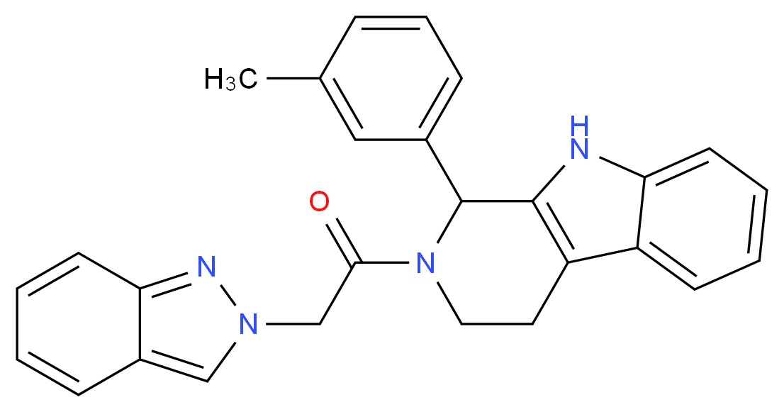 2-(2H-indazol-2-ylacetyl)-1-(3-methylphenyl)-2,3,4,9-tetrahydro-1H-beta-carboline_Molecular_structure_CAS_)