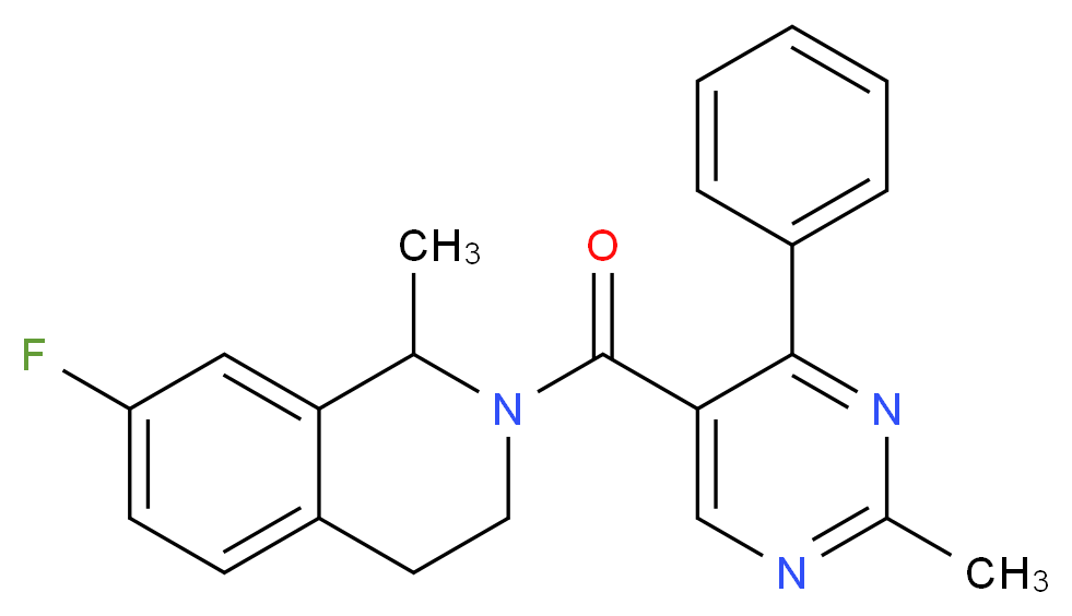 7-fluoro-1-methyl-2-[(2-methyl-4-phenylpyrimidin-5-yl)carbonyl]-1,2,3,4-tetrahydroisoquinoline_Molecular_structure_CAS_)