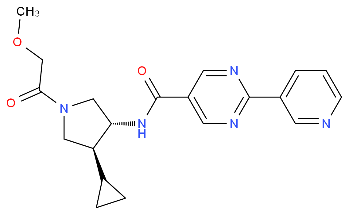 N-[(3R*,4S*)-4-cyclopropyl-1-(methoxyacetyl)pyrrolidin-3-yl]-2-pyridin-3-ylpyrimidine-5-carboxamide_Molecular_structure_CAS_)