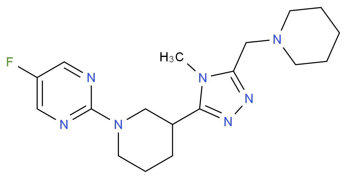 5-fluoro-2-{3-[4-methyl-5-(piperidin-1-ylmethyl)-4H-1,2,4-triazol-3-yl]piperidin-1-yl}pyrimidine_Molecular_structure_CAS_)