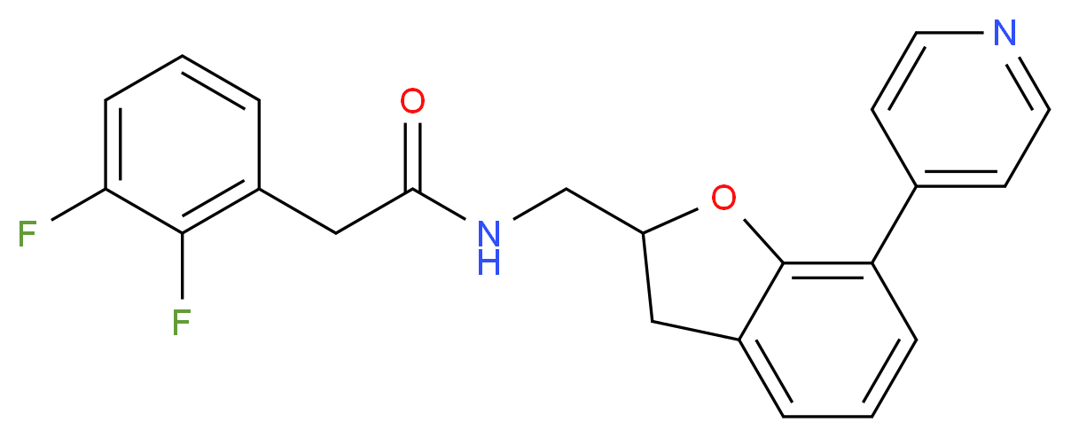 2-(2,3-difluorophenyl)-N-{[7-(4-pyridinyl)-2,3-dihydro-1-benzofuran-2-yl]methyl}acetamide_Molecular_structure_CAS_)