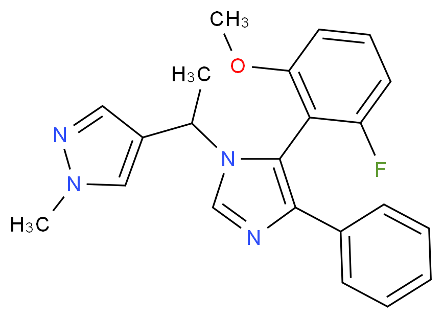 4-{1-[5-(2-fluoro-6-methoxyphenyl)-4-phenyl-1H-imidazol-1-yl]ethyl}-1-methyl-1H-pyrazole_Molecular_structure_CAS_)