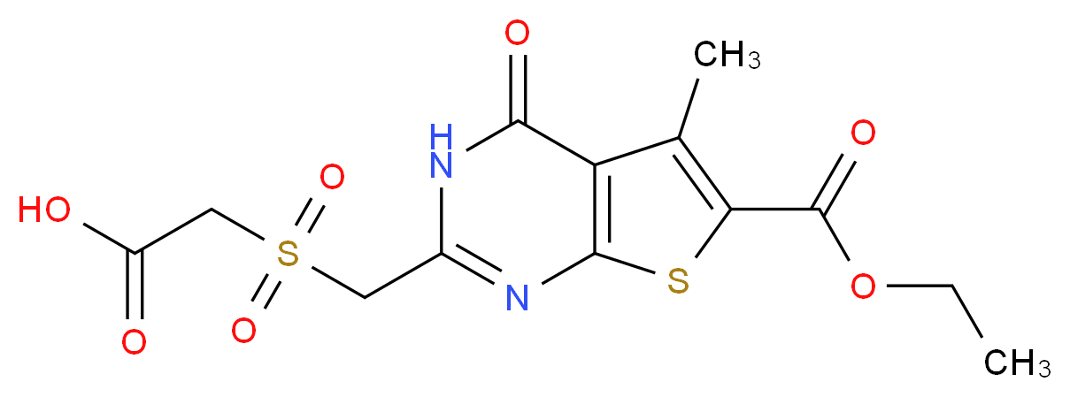 ({[6-(ethoxycarbonyl)-5-methyl-4-oxo-3,4-dihydrothieno[2,3-d]pyrimidin-2-yl]methyl}sulfonyl)acetic acid_Molecular_structure_CAS_)