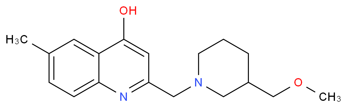 2-{[3-(methoxymethyl)piperidin-1-yl]methyl}-6-methylquinolin-4-ol_Molecular_structure_CAS_)