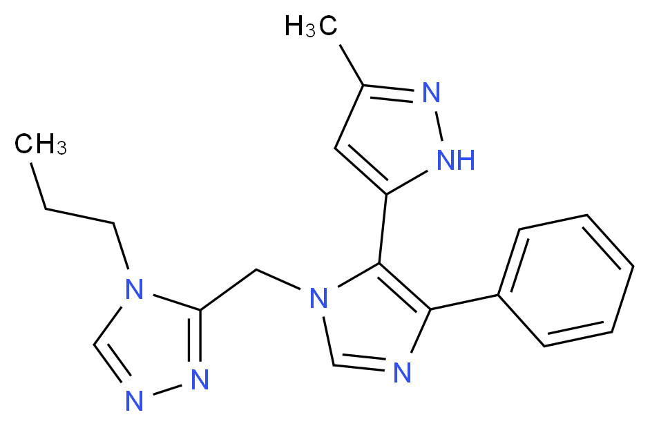 3-{[5-(3-methyl-1H-pyrazol-5-yl)-4-phenyl-1H-imidazol-1-yl]methyl}-4-propyl-4H-1,2,4-triazole_Molecular_structure_CAS_)