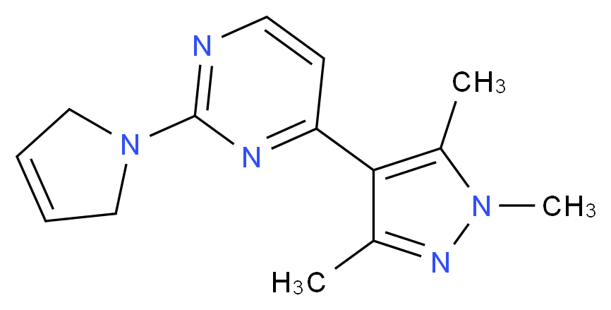 2-(2,5-dihydro-1H-pyrrol-1-yl)-4-(1,3,5-trimethyl-1H-pyrazol-4-yl)pyrimidine_Molecular_structure_CAS_)