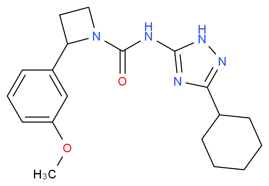 N-(3-cyclohexyl-1H-1,2,4-triazol-5-yl)-2-(3-methoxyphenyl)azetidine-1-carboxamide_Molecular_structure_CAS_)