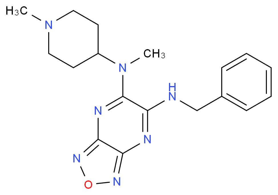 N'-benzyl-N-methyl-N-(1-methyl-4-piperidinyl)[1,2,5]oxadiazolo[3,4-b]pyrazine-5,6-diamine_Molecular_structure_CAS_)